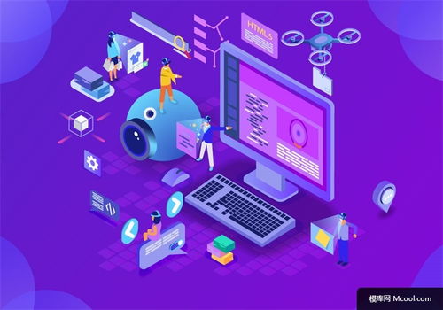 扁平化 手机电脑 电脑 商务办公 banner 图画 科技展示智能科技插画绘画 科技展示智能科技插画绘画